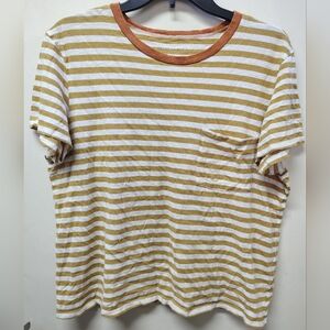 American Eagle Striped Pocket Womens Tee Size L